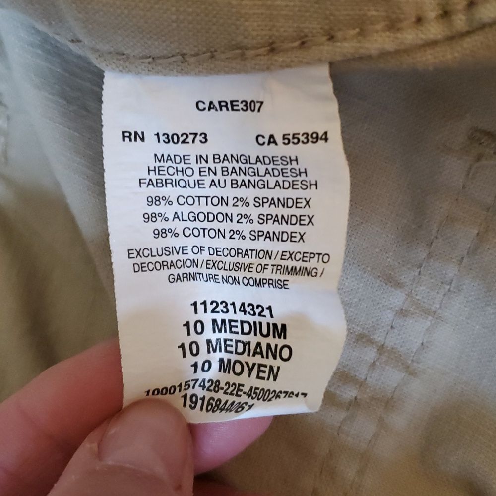 Lee Tan Flat Front Stretch Khaki Chino Shorts Size 10 Medium - Picture 6 of 9